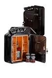 Totoll Shop 20L Kanister Bar inkl. 3 Whisky Gläser- Jerrycan 4 Herausnehmbaren Fächern schwarzer Metall Mobile Bar Geburtstagsgeschenk für Männer, Abschließbarer Minibar - Größe: 36x46x18cm