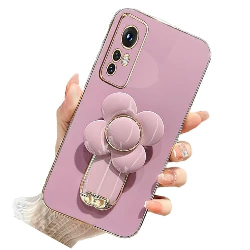 Nadoli für Xiaomi Redmi Note 12S Stressabbau Rotierende Windmühlen Ständer Hülle,Dünn Überzug Galvanisierte Blume Pinwheel Ständer Weiche Silikon Kratzfest Handyhülle Schutzhülle