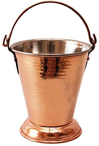 OSNICA Kupfer-Stahl-Eimer Balti zum Servieren von Geschirr, Küchengeschirr und Geschirr, Servieren indischer Gerichte, Zuhause, Restaurant, Hotel, 10,2 cm (400 ml) (1)