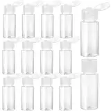 15ml Reiseflaschen zum Befüllen, 12 Stück Reiseflaschen Set mit Flip Cap Transparent Flaschen zum Befüllen Flugzeug Reise Kosmetik Behälter Leere Spender Plastikflasche für Geschäftsreise, Shampoo