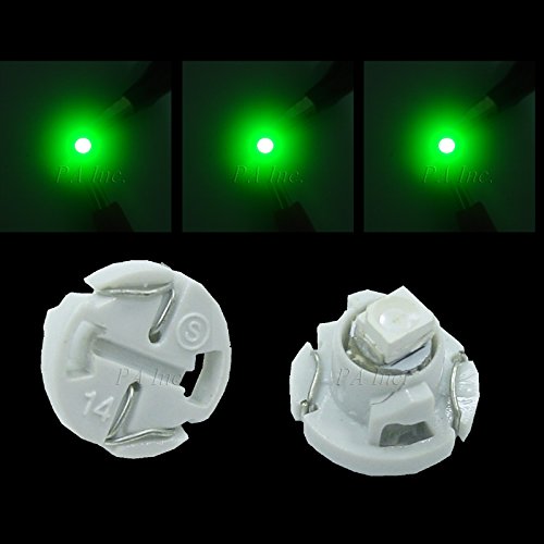 PA 10pcs T4.2 Car Dash Board Cluster Gauges Lights Bulbs 5 colors Set 12v (Green)