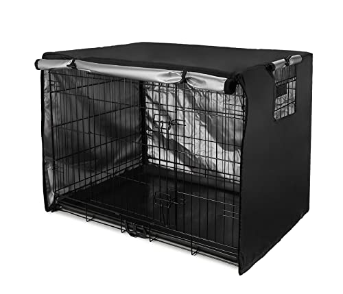 Sensong Hundekäfig Abdeckung für Drahtkäfige 109x74x76cm Abdeckungen Hundekäfige Hundebox Abdeckung Winddicht Langlebig Schwarz für Hundehütten Hundekäfig Zubehör Innen Draussen Zuhause