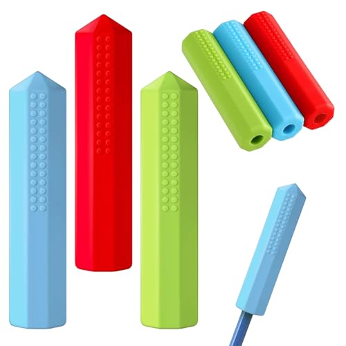 Sensorische Bleistift -Topper - farbige Stiftkappen für Jugendliche, strukturiertes beruhigendes Zappel -Set | Silikonschreibhilfe für Teenager, ruhige Werkzeuge im Klassenzimmer, Stressabbau -Topper