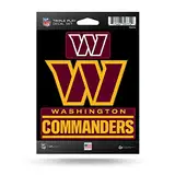 Rico Industries NFL Washington Commanders Triple Play Aufkleber-Set, 12,7 x 17,8 cm, 3 Aufkleber