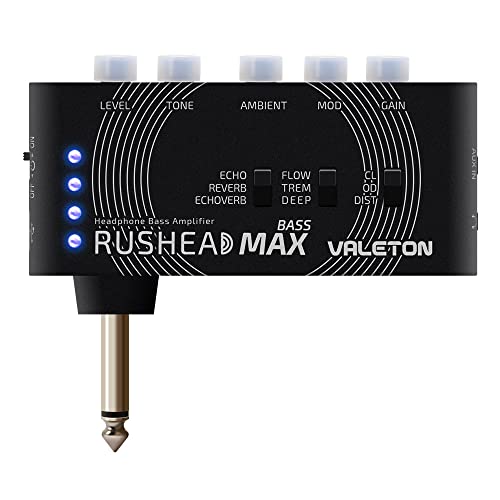 Valeton Rushead Max Bass Kopfhörer Verstärker Multi-Effects USB Aufladbar Portabel Hosentasche Schlafzimmer Plug-In Mini Kopfhörerverstärker