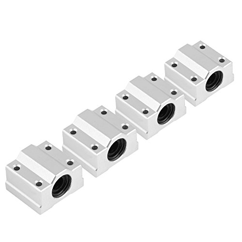 4PCS SCS8UU Linear Motion Balls Bearing, Aluminiumbasislegierung Gleitbuchse Gleitblock 8mm Linear Motion Rod Shaft Guide Set Für 3D-Drucker