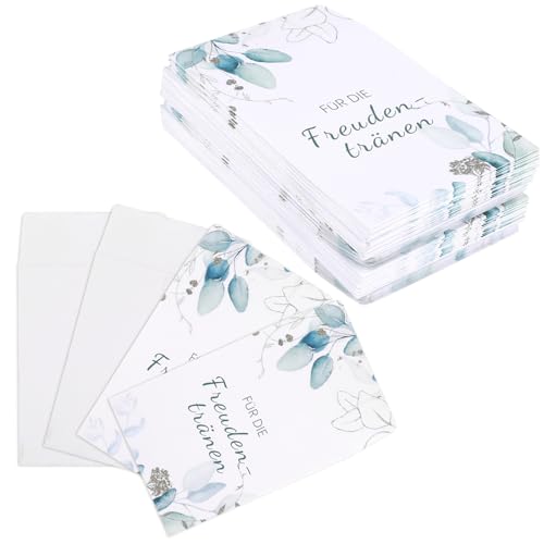 60 Stück Taschentücher Papiertüten, 6x8cm Freudentränen Hochzeit, Mini Freudentränen Taschentücher Hochzeit, Verpackung für die Freudentränen, Mini Papiertüten, für Hochzeit usw.