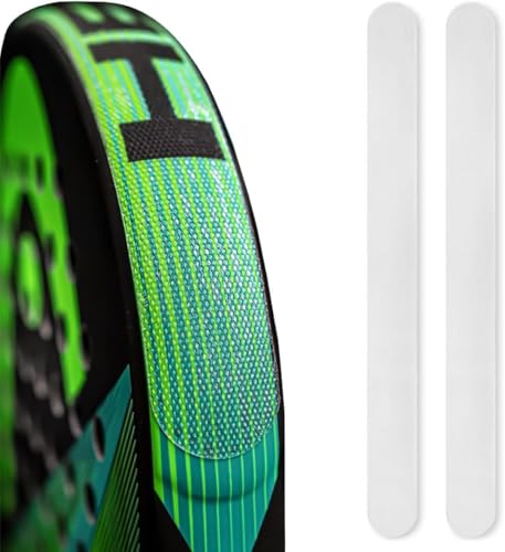 ZRZ | Padelschlägerschutz Basic Transparent Schwarz und Farben raues Silikon | Padelschlägerband mit extra Schutz | Klebehülle mit Paddelrand (2 Transparent)