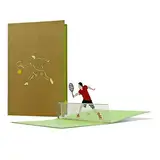 Geburtstagskarte Tennis mit 3D Pop-up |z.B. als sportlicher Geschenkgutscheinfür Tenniszubehör oder Tennisstunden, Tennis Geschenkidee lustig |H22