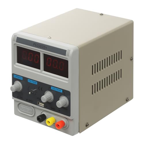 Fyssnn Labornetzgerät 0-15V DC geregeltes Netzteil Regelbar PrÃzisions-Netzteil mit LED-Anzeige, USB-Anschluss, Überlast- & Kurzschlussfest fur Handyreparatur & Elektroniktests und Labornetzgerät
