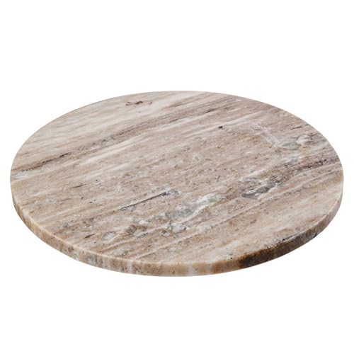 BUTLERS Marmorplatte MARBLE - rundes Tablett, edler weißer Marmor (Ø 30 cm) ideal als Deko-Untersetzer, Organizer für Badezimmer und Wohnzimmer, Küche, Schneidebrett, Servierplatte