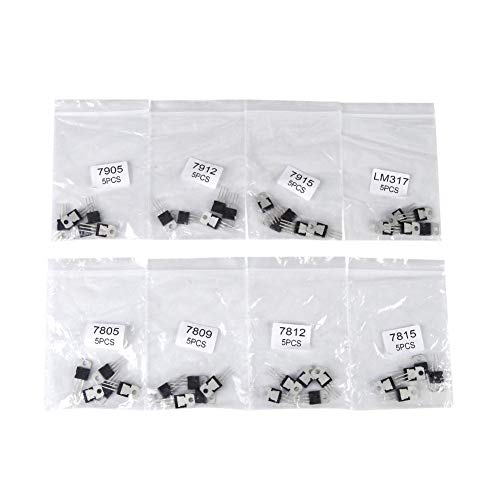 40 Stück 8 Typen 7805 7809 7812 7815 7905 7912 7915 LM317 bis 220 Transistor Sortiment Kit Set