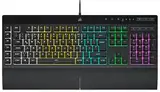 CORSAIR K55 RGB PRO Kabelgebundene Membrantastatur - IP42 staub- Und Spritzwassergeschützt - 6 Makro-Tasten Mit Elgato-Integration - iCUE-Kompatibel - QWERTZ DE - PC, Mac, Xbox - Schwarz