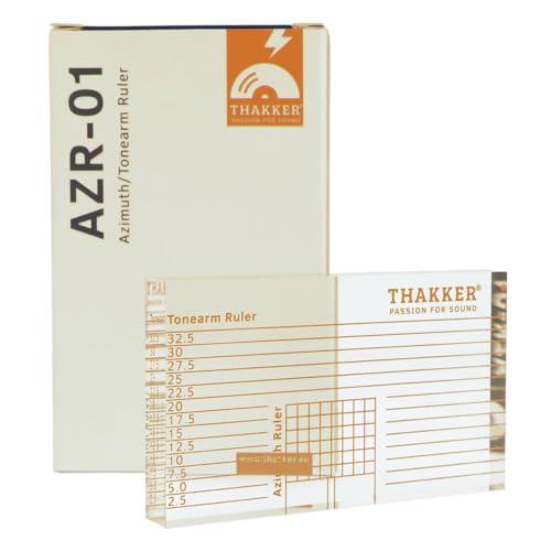 THAKKER AZR-01 - Azimut und Tonarmlineal | optimierte Skala | Justage für Plattenspieler Tonabnehmer und Tonarm