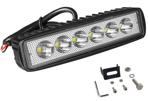 Willpower 1 Pcs LED Arbeitsscheinwerfer, 6 Zoll 18W Strahler led fernscheinwerfer, Led Scheinwerfer 12v für Auto Bagger Anhänger Traktoren LKW SUV Offroad