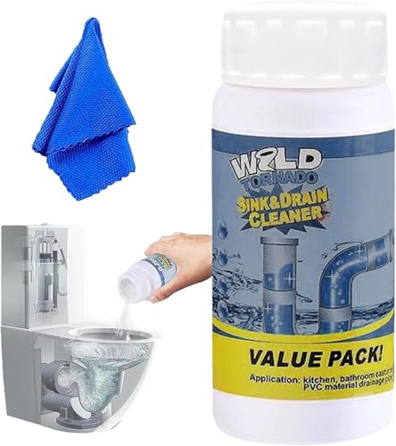 Vollstern Abflussreiniger, Vollstern Rohrreiniger,Fast Foam Toilet Cleaner Rohrreinigungsmittel Schaumreiniger, Hochwirksamer Rohrreiniger mit Aktivschaum für Bad, Küche, Toilette und Balkon (2PC)
