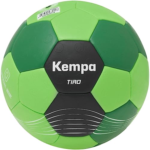 Kempa Tiro Kinder Handball Ball für Kinder Trainingsball, Schaumstofflaminierung, Farbe: fluo grün/schwarz, Size 0