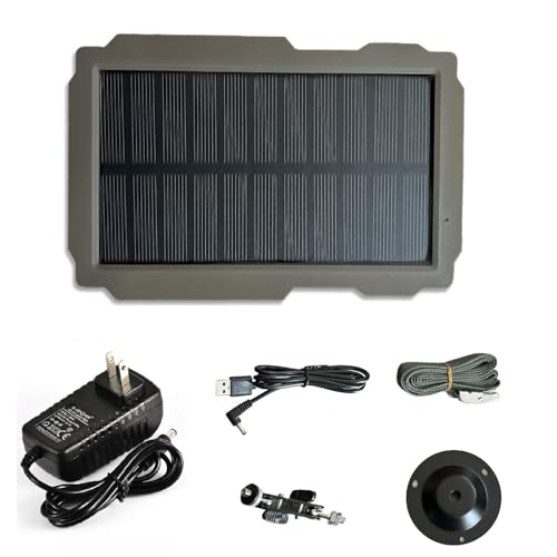 Lixada Trail Camera Solar Panel Kit 3000mAh 6V-12V Rechargeable with 360° Rotable Holder and 10ft Cable, Solar Charger for Hunting Camera