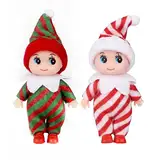 POPOYU Weihnachtselfen Figuren Mini Elfen, Christmas Elf Puppe Weihnachtselfen Weihnachten Kleine Geschenke Puppe Spielzeug für Mädchen Jungen Geschenk,Little Elf Puppe Spielzeug für Jungen Mädchen