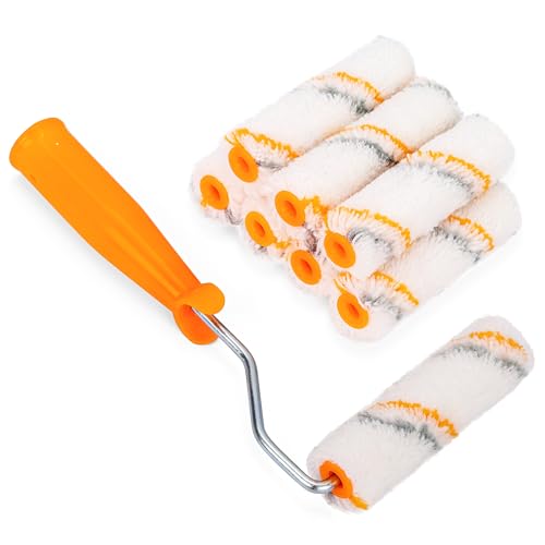 Belle Vous 9-teiliges Farbroller Wandfarbe Set - Malerrolle Profi mit 8 Mikrofaser-Bezügen - Sauberes Finish Maler Set Streichen Wohnung, Wände, Decken & Flache Oberflächen - Malen & Renovieren