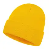 Werownsgso Strickmützen, Beanie Mütze Herren, Herren Dünner Wintermütze, Classics Mütze Herren Damen für Kalte Tage, Outdoor (DE/NL/SE/PL, Alphanumerisch, Einheitsgröße, Gelb)