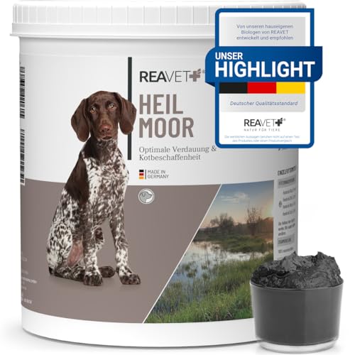 ReaVET Heilmoor für Hunde 1,3kg – Verbessert die Kotbeschaffenheit, Optimale Verdauung, Immunsystem, Magen-Darm-Aktivität, Appetit Anregung I Natürliche Heilerde Moor Hund