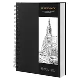 Skizzenbuch A4, Zeichenblock Skizzenpapier Zum Zeichnen Malblock 200g/m² Dickes Papier Spiralbindung für Künstler Studenten (60 Blatt/120 Seiten)