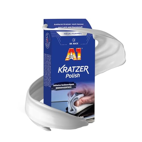 DR. WACK A1 Kratzer Polish 50 ml inkl. Mikrofasertuch - Kratzer-Entferner für Autos - Polierpaste für Lack & Kunststoff - Autopolitur für mehr Glanz - Hochwertige Autopflege