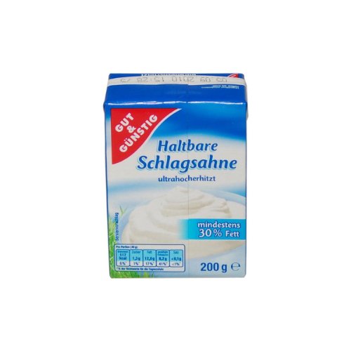 GUT & GÜNSTIG GUT & GÜNSTIG Haltbare Schlagsahne ultrahocherhitzt - 1 x 200 g