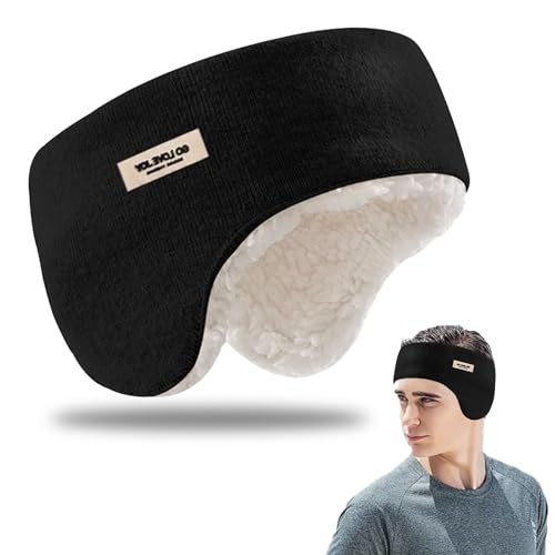 BSITSSS Ohrenwärmer Herren Damen, Winter Ohrenschützer, Schwarz Stirnband Ohrenschutz, Warmes Earmuffs, Moden Ear Warmers für Laufen, Yoga, Skifahren, Reiten, Fahrrad, Ohrabdeckung