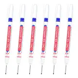 PATIKIL Tieflochmarker Stifte, 6 Stück wasserfeste Tieflochmarkierer 22mm/0,87 Zoll langer Nasenmarkierer Scriber Stift für Holzbearbeitung, Bauarbeiter, Blau