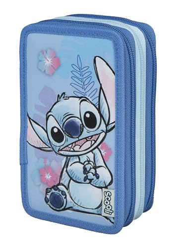 Scooli - Tripledecker Stitch - Gefülltes Schüleretui mit hochwertigen Stiften & Zubehör - Ideal für Schule, Freizeit und unterwegs - ab 6 Jahren