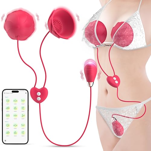 Vibrator Sex Spielzeug für die Frau Paare - Bruststimulatoren Vibration für Frauen Klitoris Stimulator für Sie BDSM Sexspielzeug, Nippelsauger Vibrators Sex Toys mit 9 Vibrationsmodi & APP-Steuerung