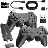 Retro Gaming Konsole Classic M8 64G Wireless Game Stick, 20000+ Spiele, 4K HDMI Ausgang Plug & Play Handheld Game Konsole mit 2.4G Wireless Controller Gamepad, für Weihnachten Geburtstag Geschenke