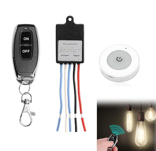 QIACHIP 12V Funkschalter mit fernbedienung,Drahtloser Relais Empfänger 5V/12V/24V,Mini Relais Wireless Lichtschalter Fernbedienung für Deckenleuchten, Lampen weihnachtsdeko