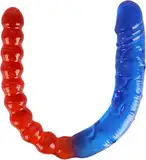 45cm Doppeldildo mit halb Rot und halb Blau - Realistischer Dildo für Frauen, Männer, Paare und Lesben Extrem flexibler und hochwertiger Anal-/G-Punkt-Stimulator Sexspielzeug