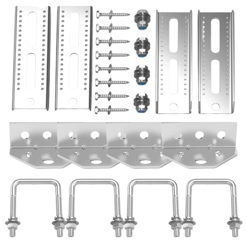 Bootsstützhalterungen – 4x Anhänger-Etagenstützen, Bootsanhänger-Halterungsset | 8-Zoll-Kit Mit Verzinkter Drehbarer Oberer Halterung, Anhängerkomponenten Und Hardware Für Bootsanhängerrahmen, 6,6 X 2