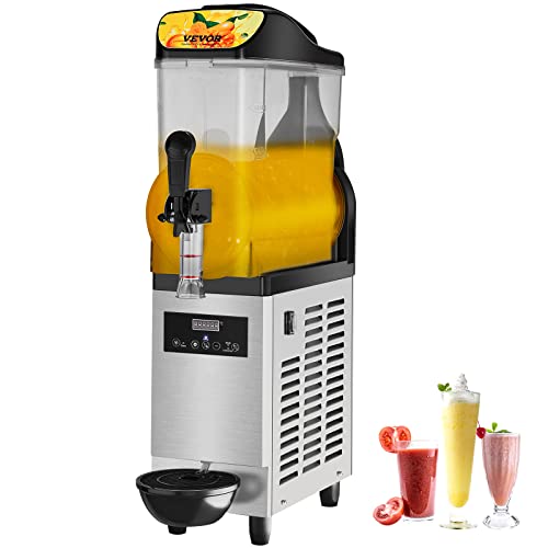 VEVOR Kommerzielle Slushy-Maschine, 12 L Einzelschüssel, 25 Tassen Margarita-Maschine, 500 W Edelstahl Margarita Smoothie, Frozen Drink Maker, Slushie-Maschine für Party, Café, Restaurants, Bars usw.