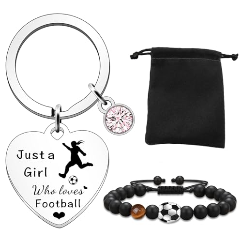 3 Stück Kette Set mit Armband, Samtbeutel, Personalisiert Anhänger, Fußball Star Halskette, Geschenk für Fußballfans Mädchen Jungen