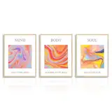 Dazzlewall Inspirierende Spirituelle Wandbilder Bunte Abstrakte Ästhetische Leinwand Bilder für Schlafzimmer Wohnzimmer Deko 30x40 cm 3er Set Ohne Rahmen
