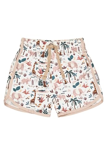 Sterntaler Badeshorts Safari Print - UV-Schutz 50+ Schwimmhose - Jungen Beachwear - Baby Schwimmpanty mit Windeleinsatz bis Größe 86/92 und verstellbarem Kordelzug im Bund, Ecru, Größe 80