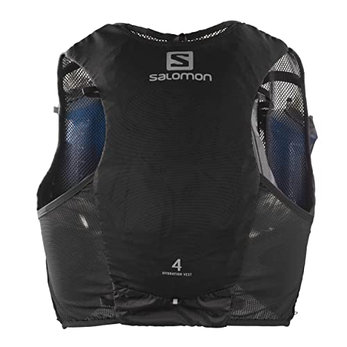 Salomon Adv Hydra Vest 4 Unisex Hydrationsweste Trail running Wandern MTB, Komfort und Stabilität, Schneller Zugriff auf Flüssigkeitszufuhr, Einfaches Design, Schwarz, M