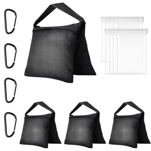 EMART 4 Stück Sandbags Sandsack für Stativ Fotografie, 25 * 51cm Nylon GegenGewichte zur Beschwerung Abspannung Einer Bespannung