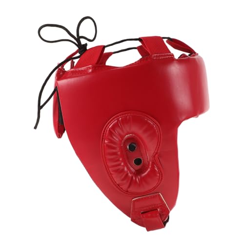 TOYANDONA Boxhelm Kopfbedeckung Gepolstert Ziel Kickbox Schlaghelm Gesichtsschutz Gewinnende Boxausrüstung Boxkampf Sparringausrüstung Sparringausrüstung Für Pu Rot