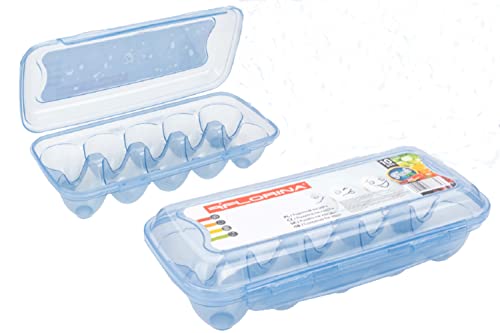 Eierbehälter für 10 Eier, Aufbewahrungsbox, aus BPA- freiem Kunststoff, für Kühlschrank und Transport, transparent, stapelbar, pflegeleicht, Verschluss mit Deckel, Eierbox, Eierablage, Eierhalter