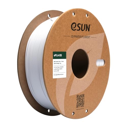 eSUN PLA Filament 1.75mm, ePLA Hohe Geschwindigkeit 3D Drucker Filament Maßgenauigkeit +/- 0.03mm, 1KG Spule (2.2 LBS) Super Speedy PLA Filament für High Speed Drucker, Kühles Weiß