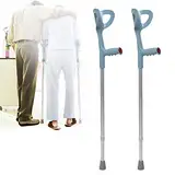 ZERAPH Unterarm-Krücken Erwachsener, ergonomisches Gehen mit offener Manschette, Hochleistungs-Aluminium-verstellbare ergonomische Krücken, für Höhe 150-185 cm Frauen und Männer wohlhabend
