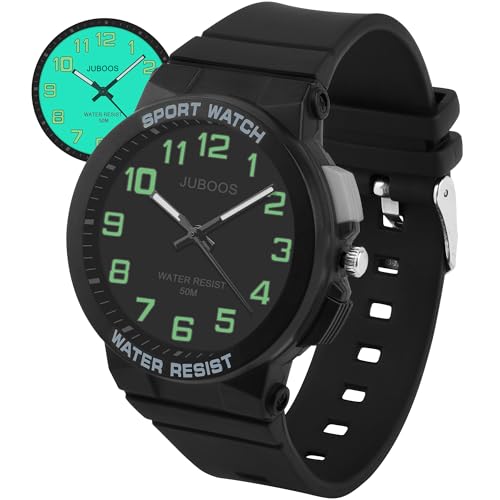 Juboos Armbanduhr Kinder,Kinderuhr Jungen Mädchen Analog Quartz Uhr mit Armbanduhr Licht 50M Wasserdicht Outdoor Sports Jugend Uhr 7-16