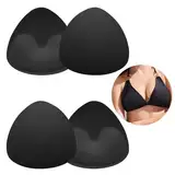 TENGEE 2 Paar BH Einlagen,Bra Pads,BH-Pads,Bikini Einlagen BH-Polsterung,Schwarz Dreieckige Atmungsaktive BH Pads,BH Cups Schalen Zum Polster Einnähen,für Frauen,Mädchen,Bademode