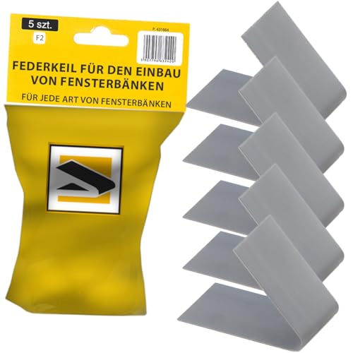 Set 5 x Montagekeil, Keil für Fensterbank, Fensterkeile, Federkeil, Ideal für Fensterbänke F2